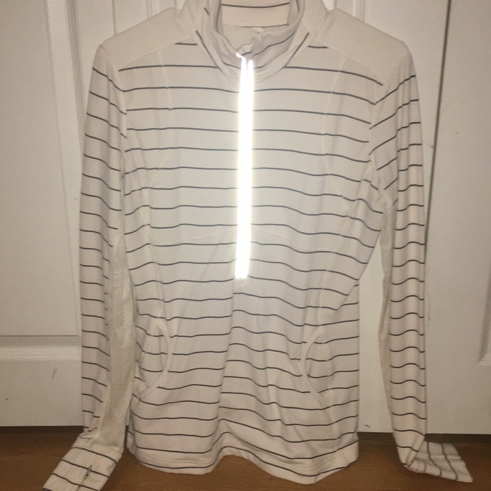 lululemon athletica White Striped Lightweight Pullover